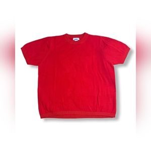 Ship N' Shore Red Short-Sleeve Crew Neck Sweater Type Top, Size 1X
